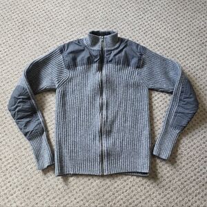 L.l. bean wool with cotton accent patch sweater